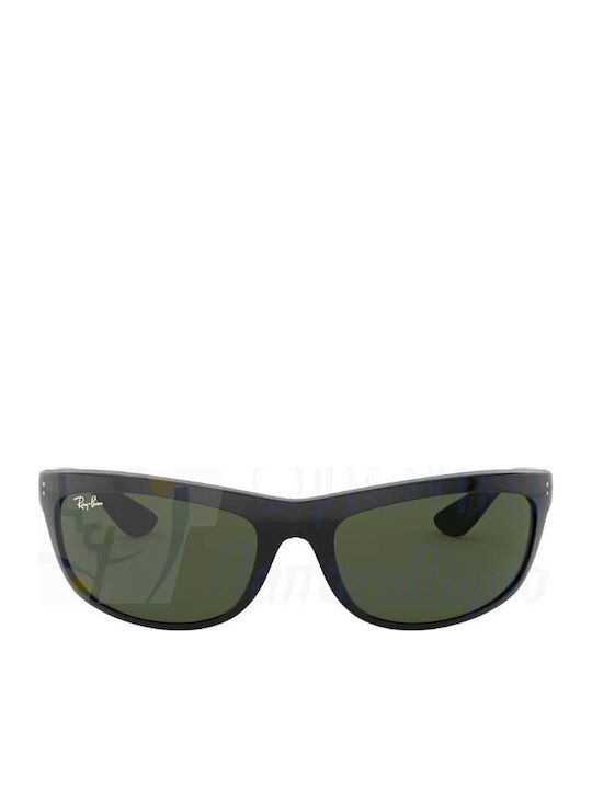 Ray Ban Herren Sonnenbrillen mit Schwarzem Horn umrandetem Rahmen und Grünen Gläsern RB4089/601