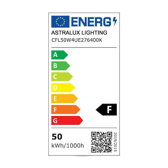 Astralux Λάμπα Οικονομίας 50w Ε27 6400k Ψυχρό Λευκό