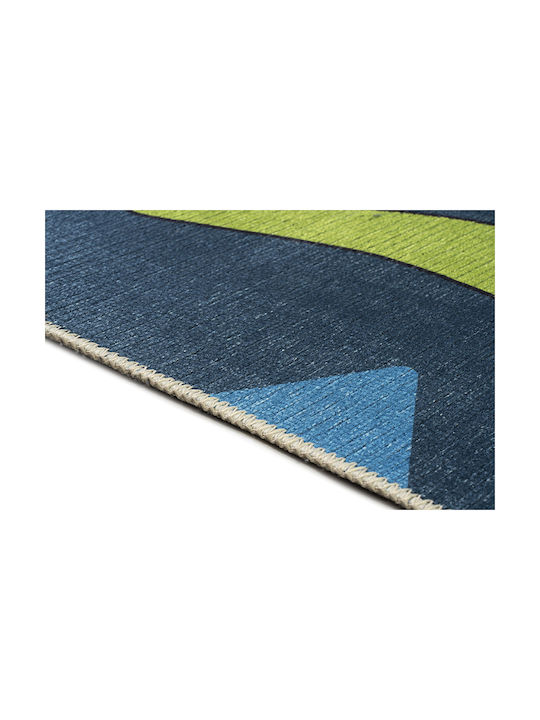 Beauty Home Rug Rectangular Cotton Blue