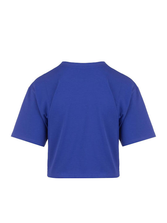 Tana 1125159 Women's Summer Crop Top Cotton Short Sleeve Blue