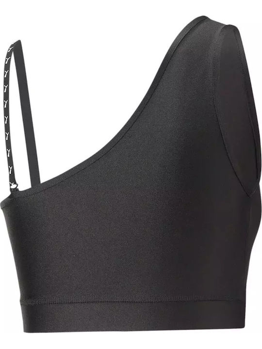 Dare To Women's Summer Crop Top with One Shoulder Black