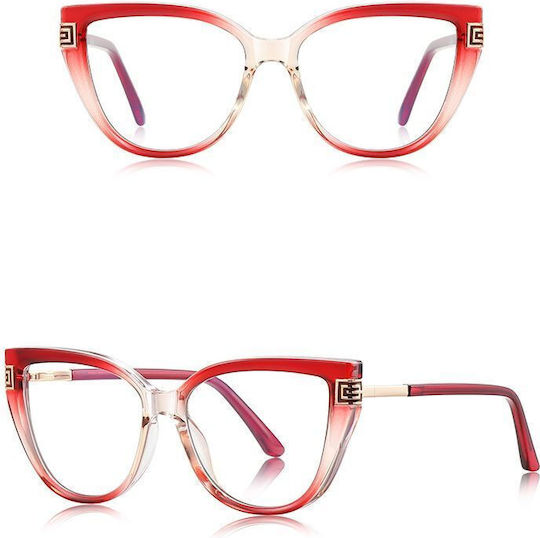 Techsuit Women's Blue Light Blocking Glasses Red