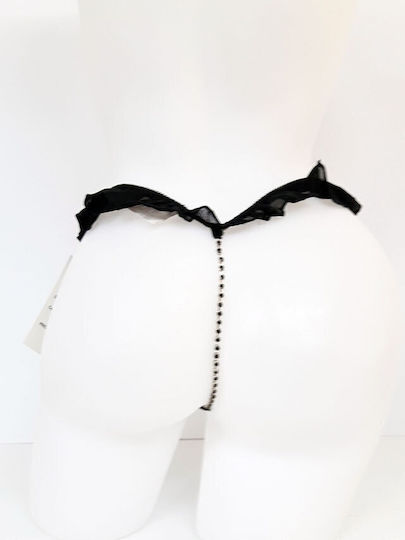 Offener Schritt Offener G-String Schwarz
