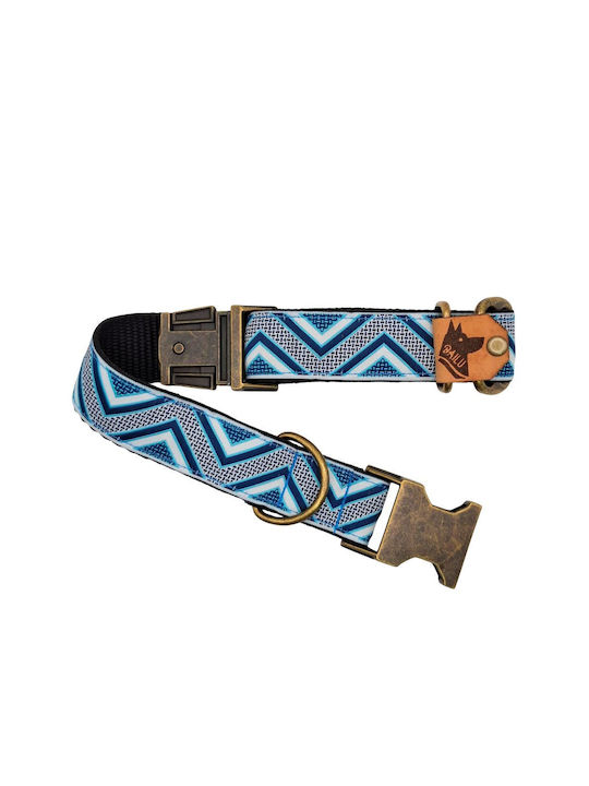 Dog Collar Chevron Urban Adjustable Fabric Collar Bailu L 39 63cm Width 2.5cm Purple-Yellow