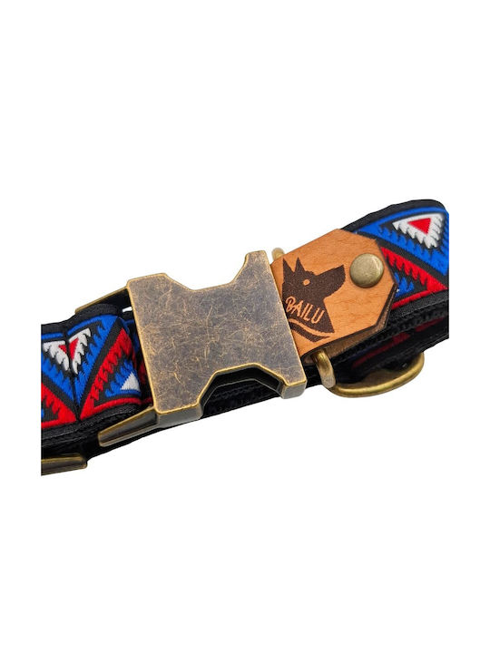 Dog Collar Kilim Urban Adjustable Fabric Collar Bailu Xs 22 34cm Width 2cm Red-Blue
