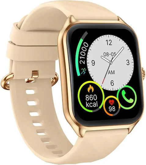 Zeblaze GTS 4 Aluminium 39mm Smartwatch με Παλμογράφο (Χρυσό)