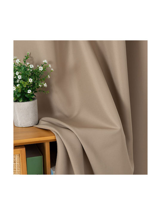 Beauty Home Κουρτίνα με Τρουκς Μπεζ 140x270εκ.