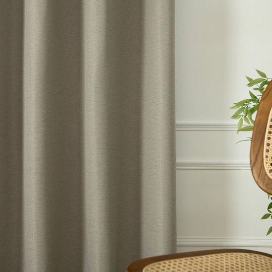 Beauty Home Κουρτίνα Συσκότισης με Τρουκς Μπεζ 140x270εκ.