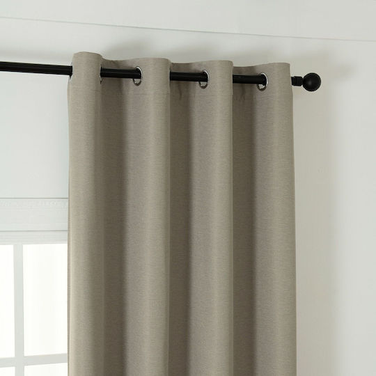 Beauty Home Κουρτίνα Συσκότισης με Τρουκς Μπεζ 140x270εκ.