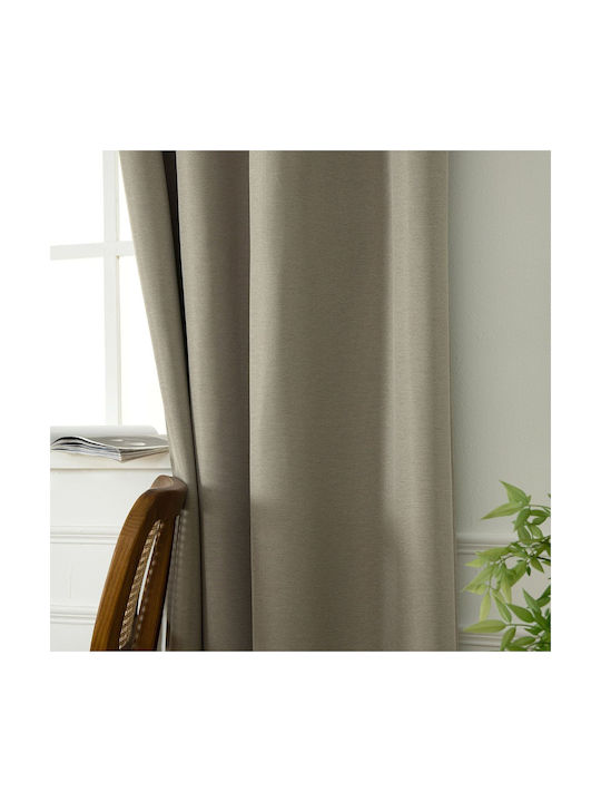 Beauty Home Κουρτίνα Συσκότισης με Τρουκς Μπεζ 140x270εκ.