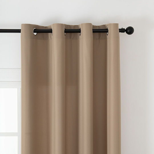 Beauty Home Κουρτίνα με Τρουκς Μπεζ 140x270εκ.