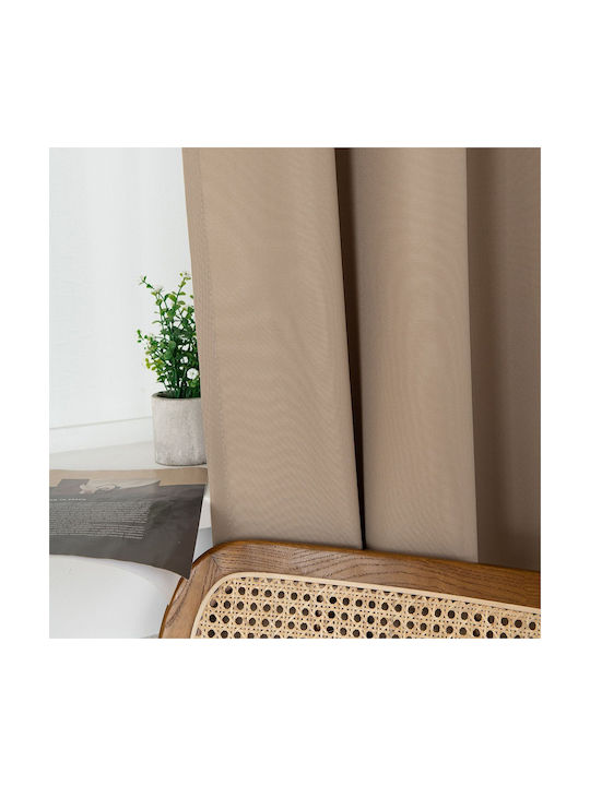 Beauty Home Κουρτίνα με Τρουκς Μπεζ 140x270εκ.