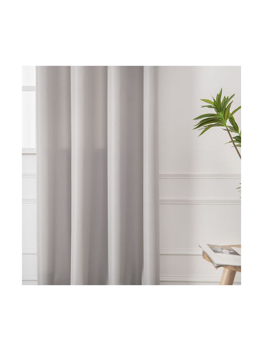 Beauty Home Κουρτίνα με Τρουκς Γκρι 140x270εκ.