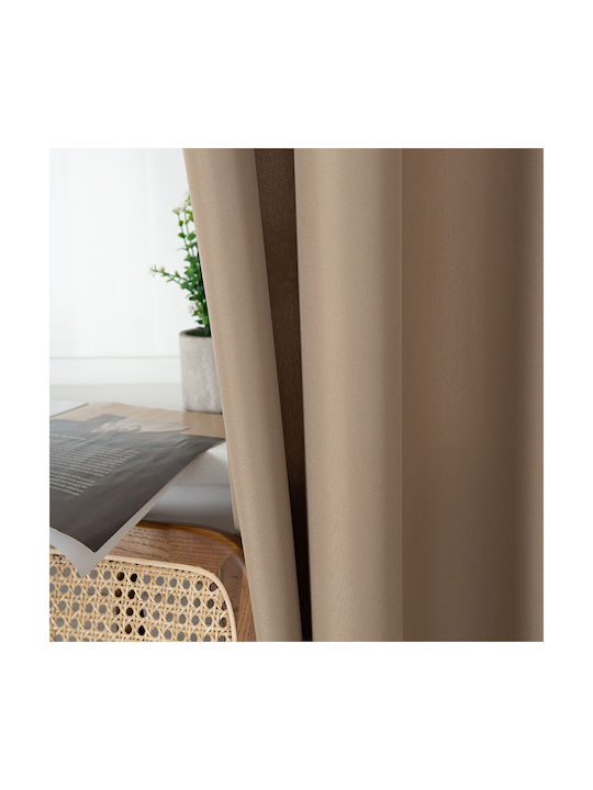 Beauty Home Κουρτίνα με Τρουκς Μπεζ 140x270εκ.