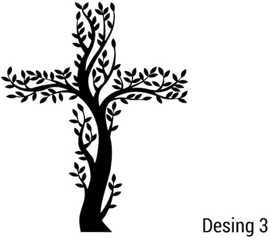 Metallic Cross Christ Depiction S35cm-x25cm Design-5