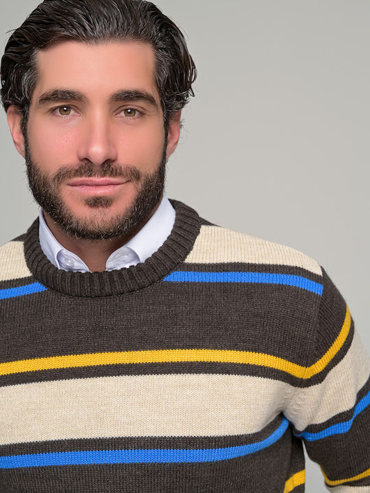 Sailor Stripe Brown Sweater