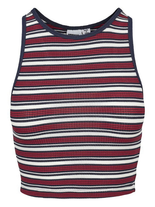 Women's Summer Crop Top Sleeveless Striped Red/Navy/White