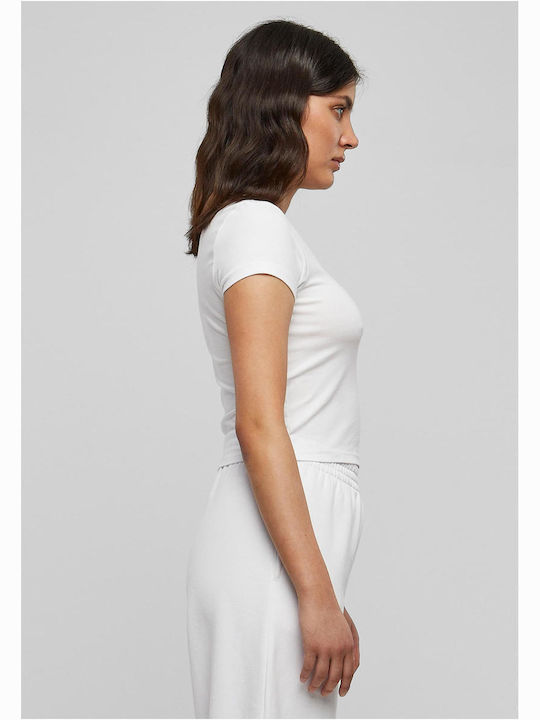 Κοντομάνικο Crop Top Λευκό