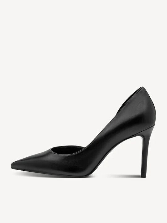 Leather Pointed Toe Stiletto Black High Heels
