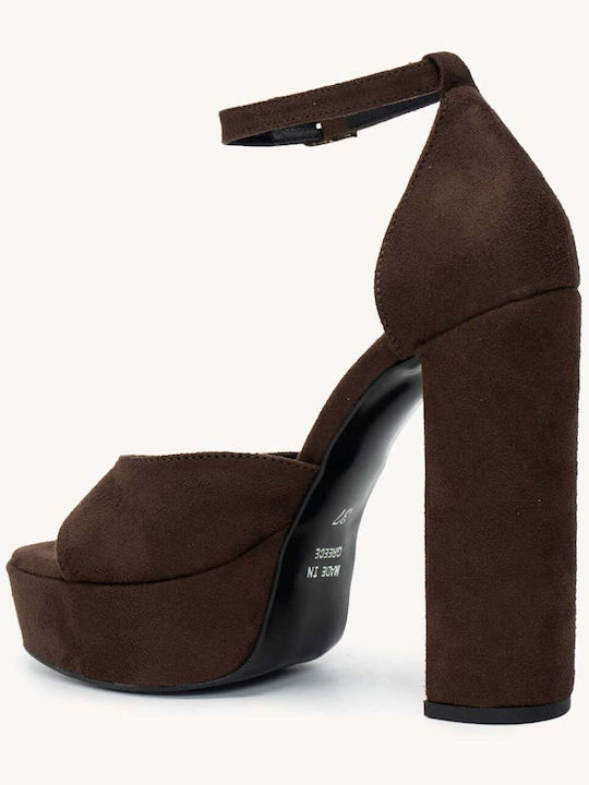 Brown Women's Sandals Closed Heel Mary Jane