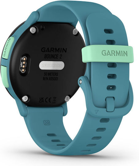 Garmin Bounce 2 41mm Αδιάβροχο Smartwatch με SIM (Τιρκουάζ)
