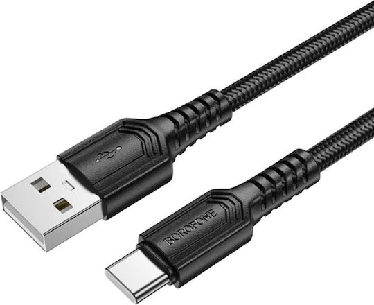 Borofone Regular USB 2.0 Cablu USB-C bărbătesc - USB-A 18W Negru 1m (tt100627)
