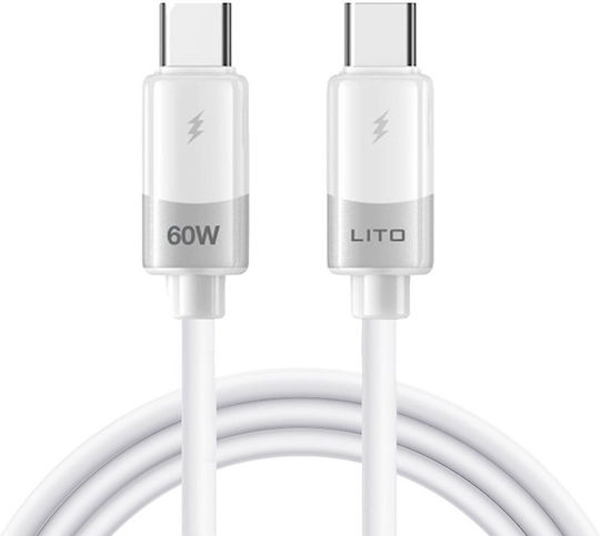 Lito USB 2.0 Kabel USB-C männlich - USB-C 60W Weiß
