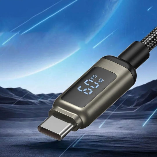 Lito Geflochten / LED USB 2.0 Kabel USB-C männlich - USB-C 60W Schwarz