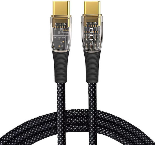 Lito Geflochten USB 2.0 Kabel USB-C männlich - USB-C 60W Gold 1.2m