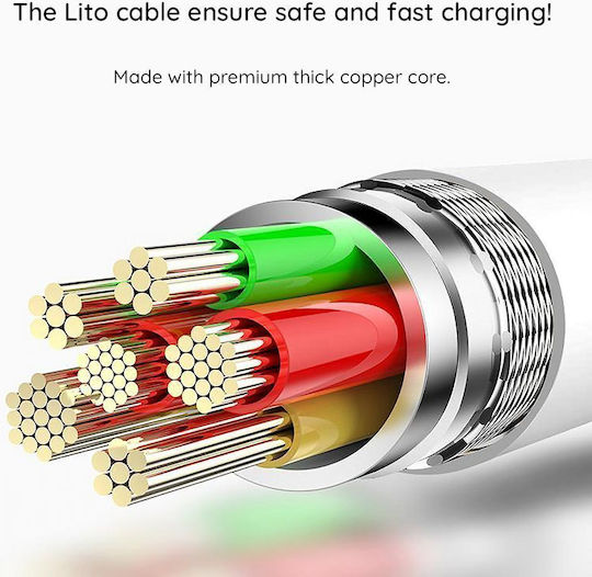 Lito USB 2.0 Kabel USB-C männlich - USB-C 60W Weiß 1m