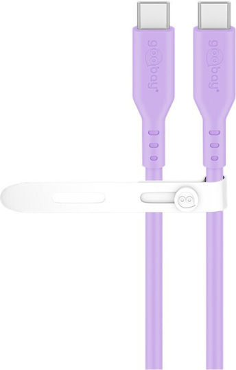 Goobay USB 2.0 Kabel USB-C männlich - USB-C 60W PD Lila 1,5m 77745