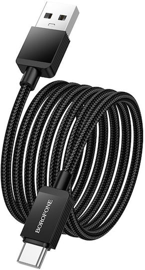 Borofone USB 2.0 Cable USB-C male - USB-A 18W Μαύρο 1m