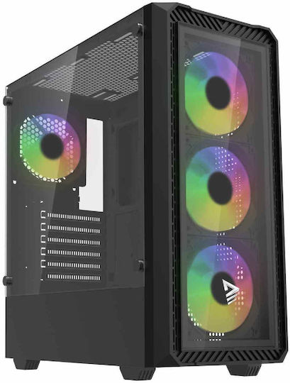 Savio Noctis Glass RGB X1 Gaming Midi Tower Computer Case with Side Window Black