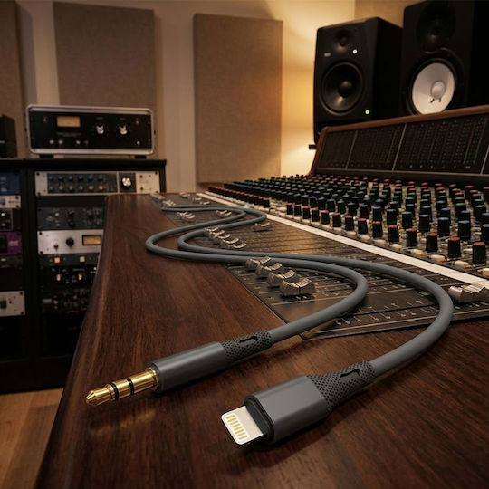 Techsuit 3.5mm to Lightning Cable Γκρι 1m