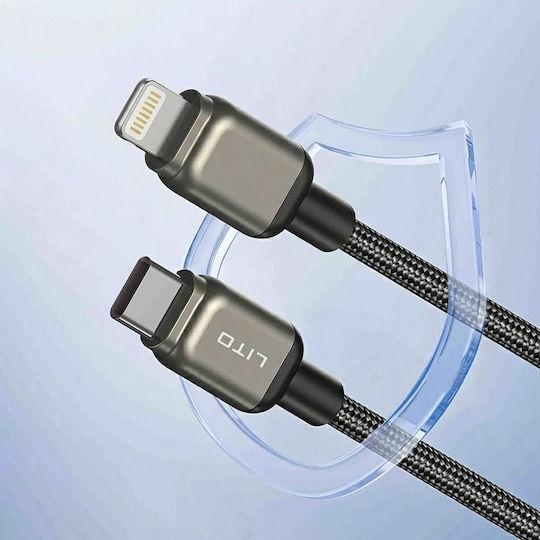 Lito Data Braided USB-C to Lightning Cable 20W Μαύρο
