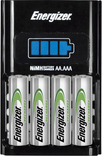 Energizer ACCU Recharge 1 hour Φορτιστής 4 Μπαταριών Ni-MH Μεγέθους AA/AAA Σετ με 4x AA 2300mAh