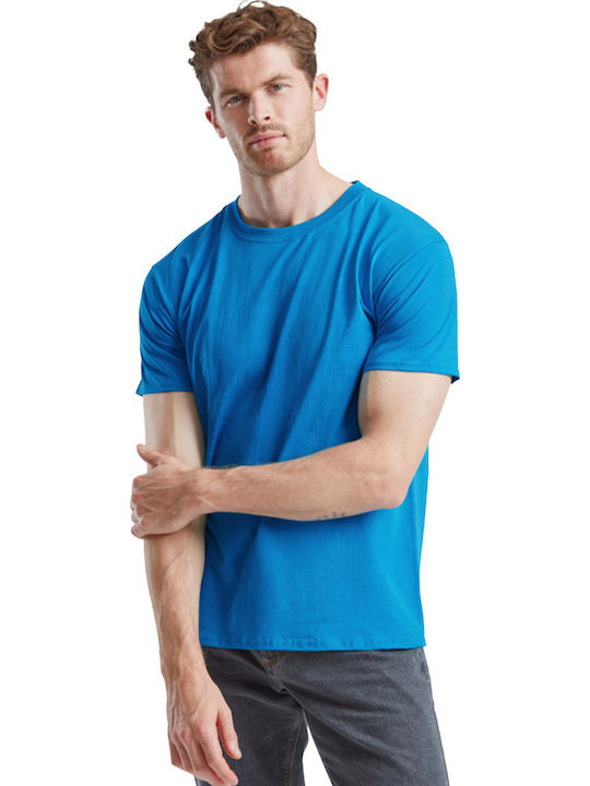 Fruit of the Loom Valueweight Τ Ανδρικό Διαφημιστικό T-shirt Κοντομάνικο Azure Blue