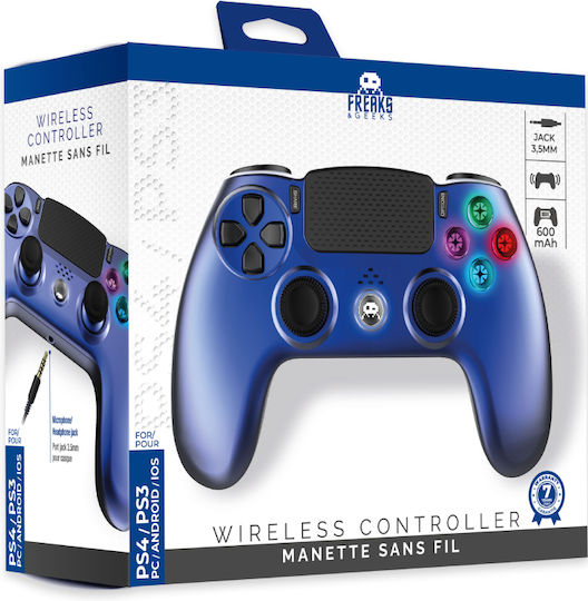 Freaks and Geeks Wireless Gamepad for PS4 Metal Blue