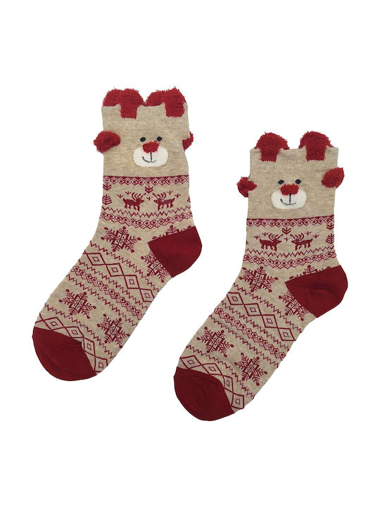 Gift-Me Women's Christmas Socks Beige