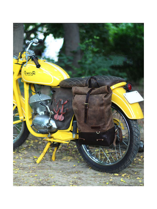 Trip Machine Rucsac Valiză Motocicletă Backpack Saddlebag 15 Litri Maro Tutun