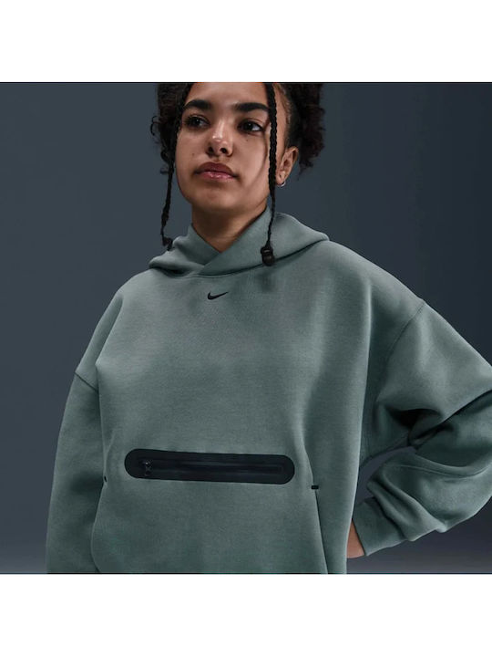 Fleece Kinder-Sweatshirt mit Kapuze Clay Grau Tech
