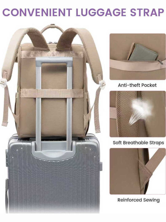 Lovevook Wasserdicht Tasche Rucksack für Laptop 15.6" in Beige Farbe MB2119