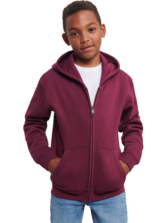 Kids Sweatshirt Cotton Hooded Burgundy