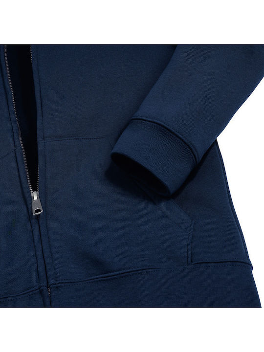 Kids Cardigan Sweatshirt Cotton with Hood Navy Blue