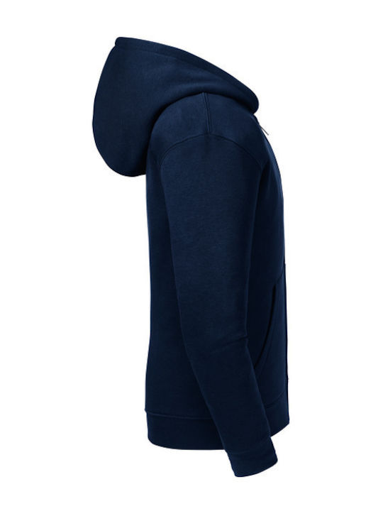 Kids Cardigan Sweatshirt Cotton with Hood Navy Blue