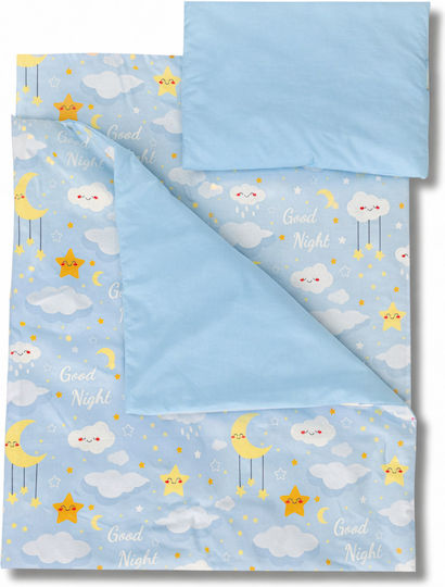 Set de lenjerie de pat pentru cărucior Cărucior Albastru Blanket, Lightweight Bag, And Pillow