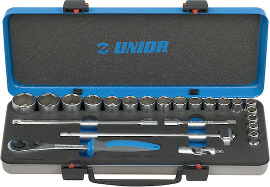 Unior 190BI6P23 Set Ratchet 1\2" 23pcs 612779