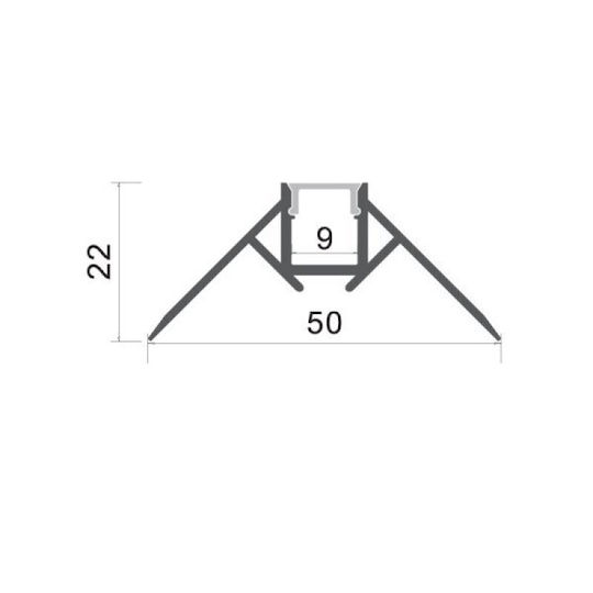 Eurospot Προφίλ Αλουμινίου Ταινίας LED 200x5x2.2εκ.