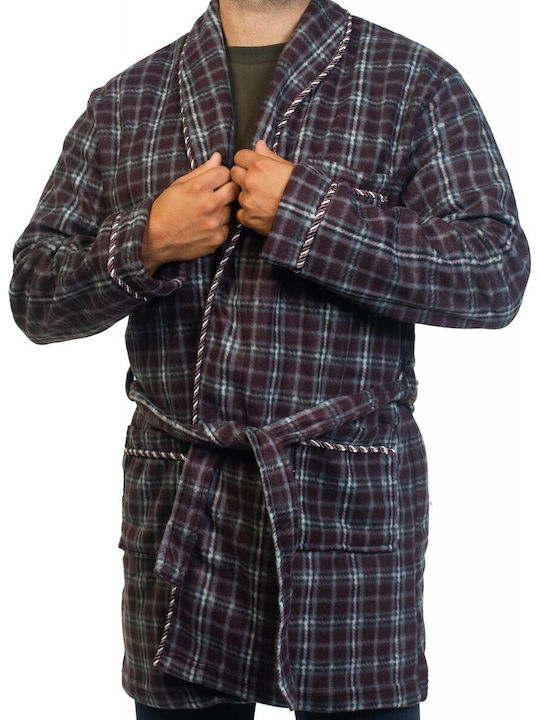 Billy Men's Winter Pajama Robe Bordeaux