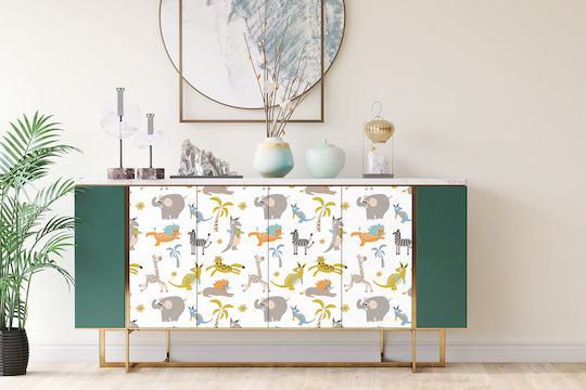 Decorative Matte Sticker Protection Furniture Change Animals Africa 100x50 Cm